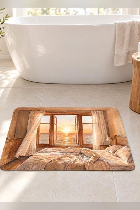 Sunrise Ocean Window Bath Mat — Coastal Gift