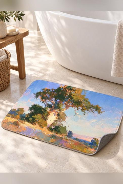 Tree Landscape Art Bath Mat — Coastal Gift