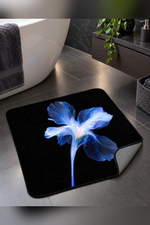 Luminous Blue Iris Bath Mat — Statement Gift